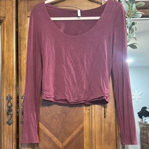 Women's Long Sleeve Burgundy Top